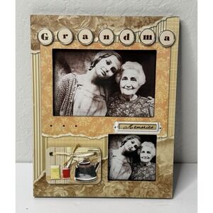 Picture Frame Grandma Seamstress Coffee Memories Vintage Look Multi Autumn Color